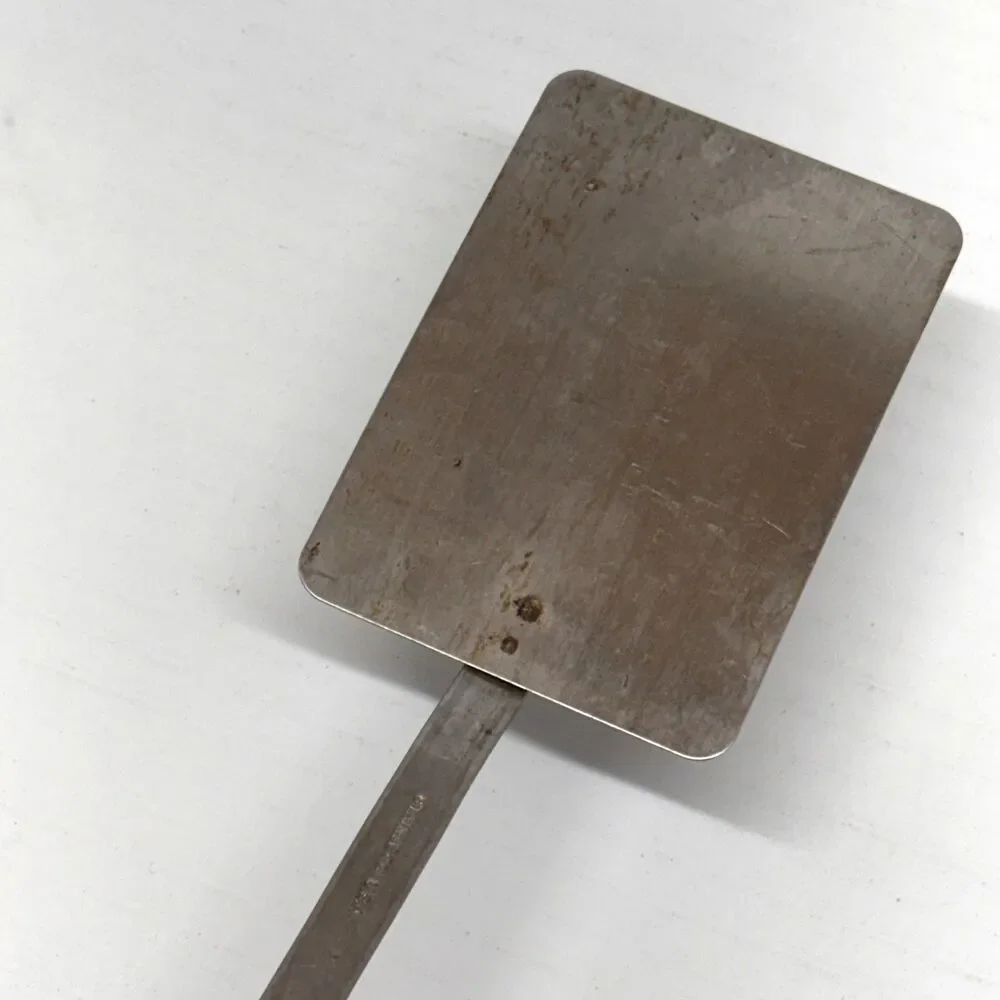 Vintage Stainless Spatula Turner Flipper Round Wood Handle 18